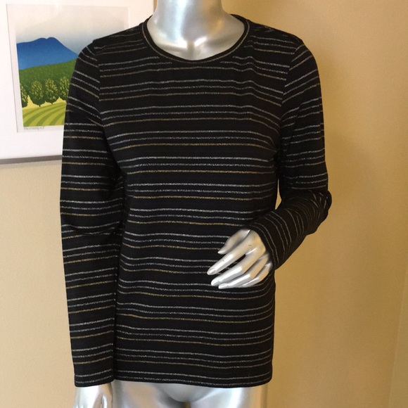 CHICO'S | Touch of Cool™ Shine Stripes Layering Tee - Picture 5 of 15